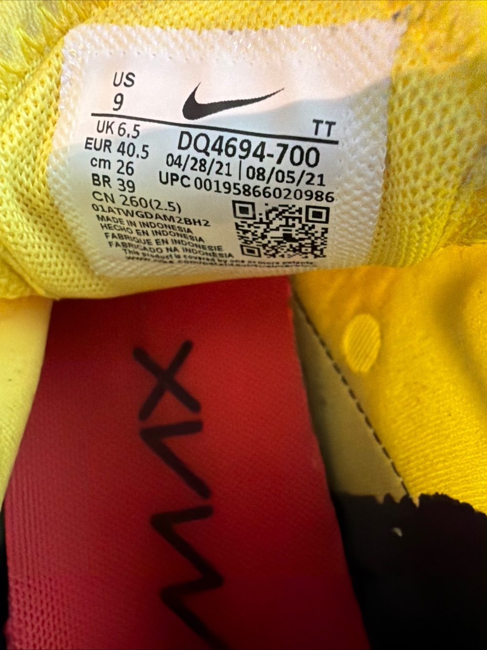 Nike Air Max 270 ‘Yellow Strike’ Sneakers Running Shoes Women Size 9 - Picture 12 of 12